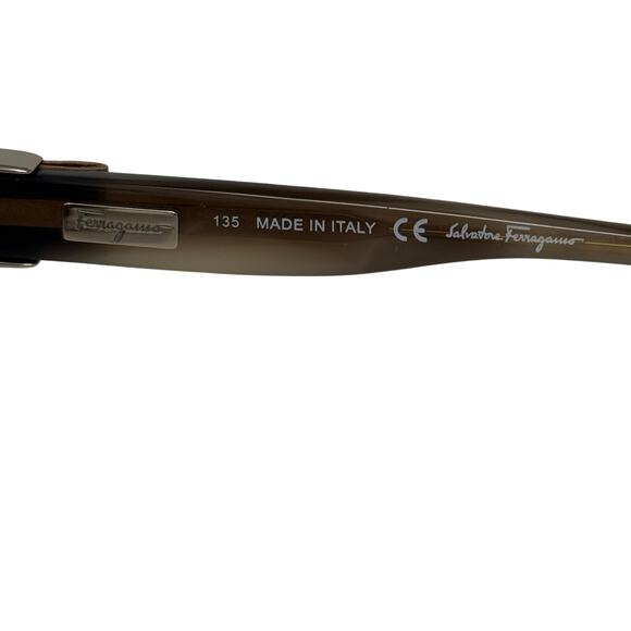 Vintage 00\'s Salvatore Ferragamo SF657SL Sunglasses Frames Brown Italy 135 main image 9